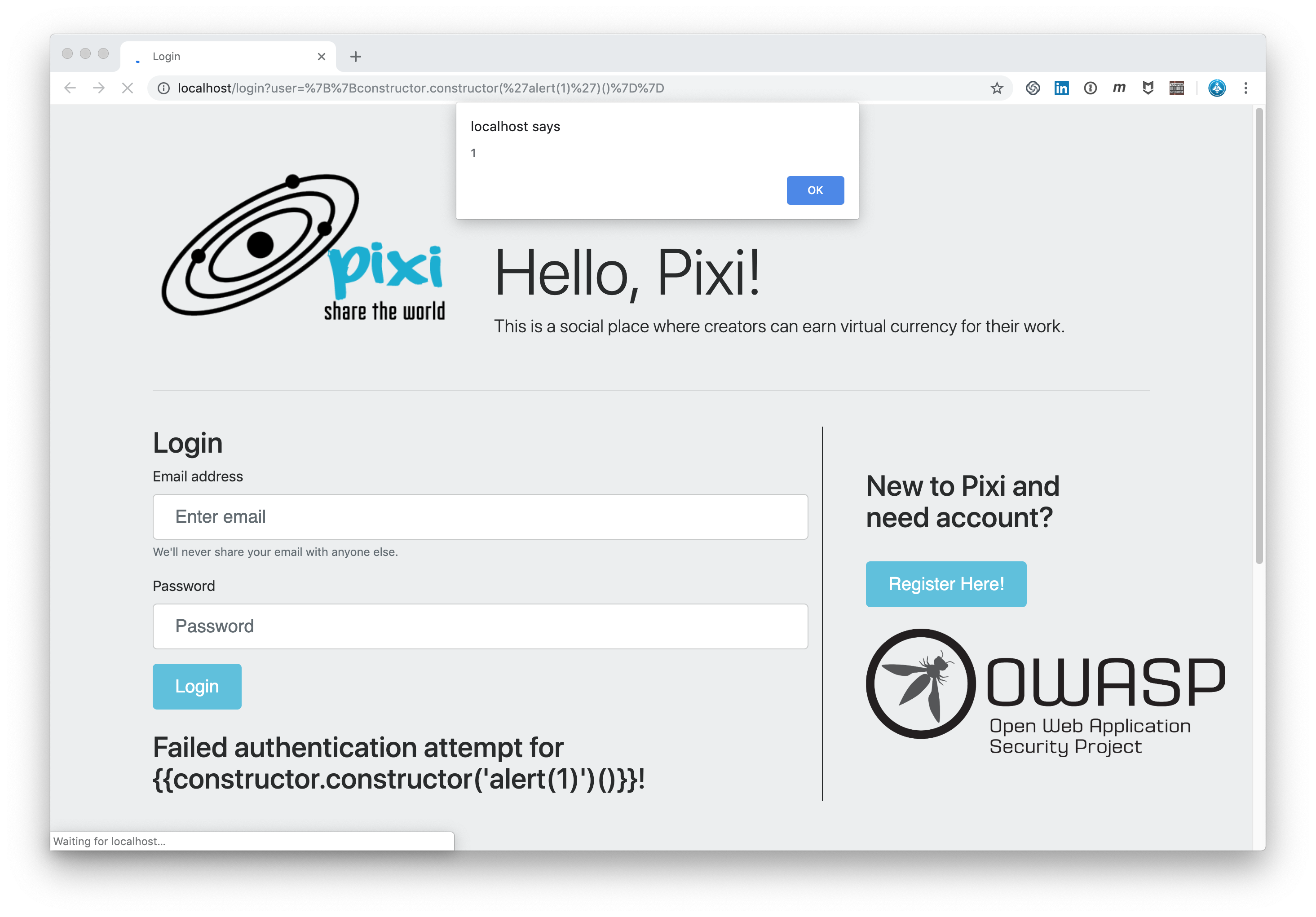 Angular Template Injection: Popup at PL1